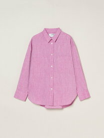 three dots Cotton linen shirt スリードッツ トップス シャツ・ブラウス レッド イエロー ホワイト グリーン パープル ブルー ネイビー【送料無料】