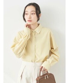 earth music&ecology ワンポイントロゴシャツ レディース/長袖/春/24SS アースミュージック&エコロジー トップス シャツ・ブラウス イエロー ブルー グレー ピンク【送料無料】