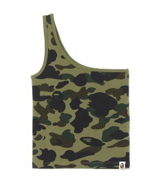 A BATHING APE 1ST CAMO ONE SHOULDER TOP ア ベイシング エイプ トップス ノースリーブ・タンクトップ グリーン ピンク【送料無料】