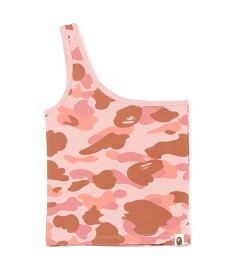A BATHING APE 1ST CAMO ONE SHOULDER TOP ア ベイシング エイプ トップス ノースリーブ・タンクトップ グリーン ピンク【送料無料】