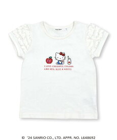 SLAP SLIP 【ハローキティ*SLAPSLIP】フリルパフスリーブキャラクタープリントTシャツ(80~130cm) ベベ オンライン ストア トップス カットソー・Tシャツ レッド ホワイト パープル