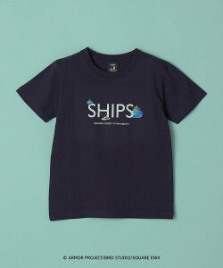 SHIPS KIDS DQVIIR * SHIPS:100~140cm �����X�^�[�R���{ ���S T�V���c��KIDS�� �V�b�v�X �g�b�v�X �J�b�g�\�[�ET�V���c �z���C�g �l�C�r�[�y���������z