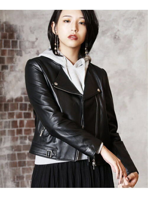 Jackrose Ar ラムレザーノーカラーダブルライダース 低身長対応 Rakuten Fashion 楽天ファッション 旧楽天ブランドアベニュー Br41