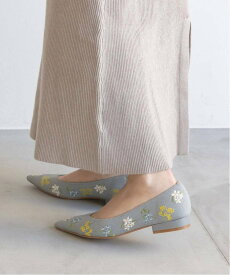 【SALE／70%OFF】RANDA 【SUSTAINABLE】刺繍ニットフラットパンプス ランダ シューズ・靴 パンプス ブルー ホワイト