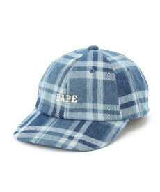 A BATHING APE BAPE CHECK DENIM PANEL CAP ア ベイシング エイプ 帽子 キャップ ブルー【送料無料】