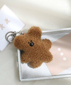 colleca la もこもこクマのぬいぐるみキーホルダー コレカラ ファッション雑貨 チャーム・キーチェーン ブラウン グレー