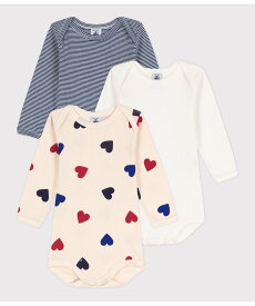 PETIT BATEAU 長袖ボディ3枚組 プチバトー マタニティウェア・ベビー用品 ロンパース・カバーオール【送料無料】