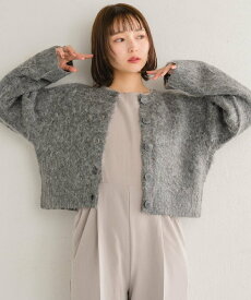 【SALE／58%OFF】RETRO GIRL シャギーショートカーディガン レトロガール トップス カーディガン グレー レッド ベージュ ブルー