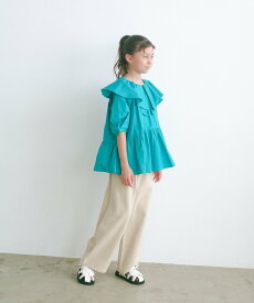 UNITED ARROWS green label relaxing TJ フレア カラー チュニック(無地)140cm-160cm ユナイテッドアローズ グリーンレーベルリラクシング トップス シャツ・ブラウス ブルー ネイビー【送料無料】