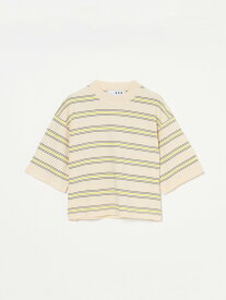 three dots Sleek sweater s/s knitted tshirt スリードッツ トップス カットソー・Tシャツ ホワイト ブラック ブルー【送料無料】