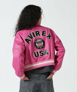 AVIREX sWOMAN/cXtLIGHT SIGNATURE VARSITY JACKET ABbNX WPbgEAE^[ C_[XWPbg sN ubNyz