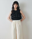 エンブレムエンブロイダリーカットワイドパンツ