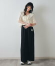 エンブレムエンブロイダリーカットワイドパンツ