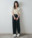 エンブレムエンブロイダリーカットワイドパンツ