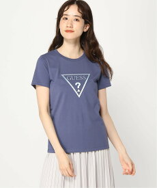 GUESS GUESS Tシャツ (W)Denim Emboss Triangle Tee ゲス トップス カットソー・Tシャツ ブルー ブラック ホワイト【送料無料】