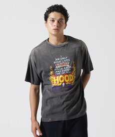 ROYAL FLASH SAINT MICHAEL/セントマイケル/NH SS TEE STHD.HOOD BLACK ロイヤルフラッシュ トップス カットソー・Tシャツ ブラック【送料無料】