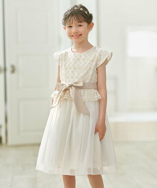 組曲 KIDS 【150-160cm】ミスティフラワー ドレス クミキョク ワンピース・ドレス ドレス ホワイト ピンク【送料無料】