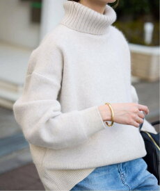 SLOBE IENA 《追加》ウォッシャブルファーリーダブルフェイスタートルニット スローブ イエナ トップス ニット ベージュ ブルー ネイビー【送料無料】