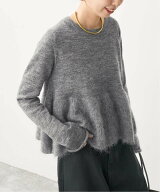 Spick & Span 《追加》モヘヤ混ペプラムニット スピックアンドスパン トップス ニット ブラック グレー【…