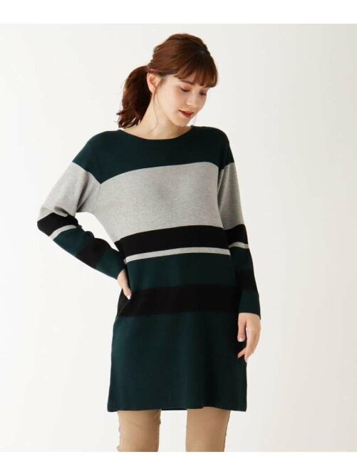 Shoo La Rue M 3l 洗濯機で洗えて毛玉になりにくい 吸湿発熱 マルチボーダーニットワンピース Rakuten Fashion 楽天ファッション 旧楽天ブランドアベニュー Bp0186