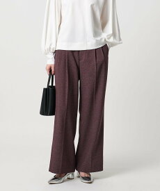 【SALE／55%OFF】UNITED ARROWS 2タック メランジ ワイド パンツ -ウォッシャブル- ユナイテッドアローズ パンツ スラックス・ドレスパンツ ワインレッド ブラック【送料無料】