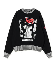 BEAMS T C.E / LIPS DISPLAY CREW NECK BLACK ビームスT トップス スウェット・トレーナー ブラック【送料無料】