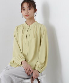 N. Natural Beauty Basic スタンドカラーフロントタックブラウス 24SS エヌ ナチュラルビューティーベーシック* トップス シャツ・ブラウス ホワイト グレー イエロー ブルー【送料無料】