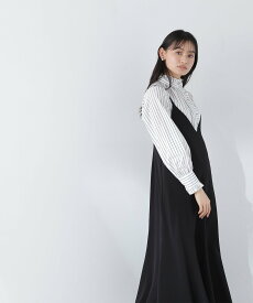 【SALE／10%OFF】NATURAL BEAUTY BASIC Vネックキャミワンピース ナチュラルビューティベーシック ワンピース・ドレス ワンピース ブラック ブルー【送料無料】