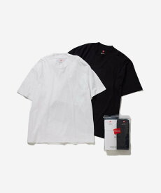 BIOTOP 【HANES for BIOTOP】EX MOCK PACK T 24SS USAコットン アダムエロペ トップス カットソー・Tシャツ ホワイト ネイビー【送料無料】