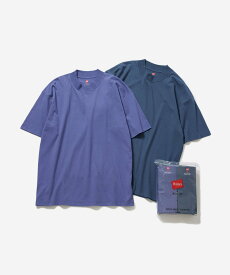 BIOTOP 【HANES for BIOTOP】EX MOCK PACK T 24SS USAコットン アダムエロペ トップス カットソー・Tシャツ ホワイト ネイビー【送料無料】