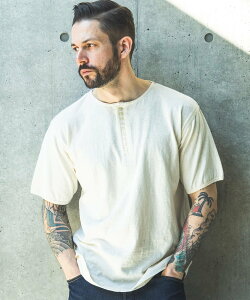 MR.OLIVE VINTAGE CALIFORNIA COTTON /10-BUTTON HENLEY NECK SHIRT �~�X�^�[�I���[�u �g�b�v�X �J�b�g�\�[�ET�V���c �z���C�g �u���b�N�y���������z
