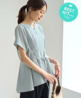 ROPE' PICNIC ハートネックブラウス/接触冷感 ロペピクニック トップス シャツ・ブラウス ブルー ベージ…