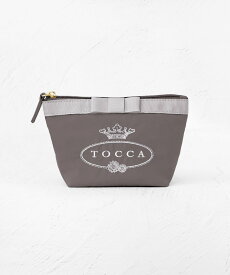 TOCCA 【WEB限定&一部店舗限定】POINT OF RIBBON POUCH ポーチ トッカ 財布・ポーチ・ケース ポーチ ブルー ベージュ ピンク ネイビー ブラック グレー