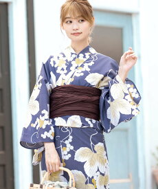 SOUBIEN 浴衣2点セット レディース (浴衣+帯) ソウビエン 着物・浴衣・和装小物 浴衣 ワインレッド ホワイト【送料無料】