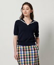 【SALE／30%OFF】UNITED ARROWS スカラップ セーラーカラー ショートスリーブニット ユナイテッドアローズ トップス ニット ネイビー ブラック ベージュ【送料無料】