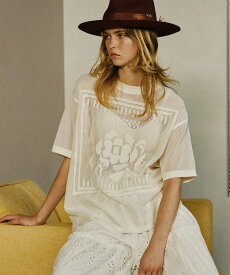 【SALE／70%OFF】Freada メッシュ フラワー Tシャツ 25AW フリークスストア トップス カットソー・Tシャツ ホワイト ブラック オレンジ