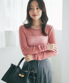 La boutique BonBon 【名品・ヘビロテアイテム】シアースパンコール2WAYリブニット ラブティックボンボン トップス ニット ピンク ブラック ホワイト ブラウン【送料無料】