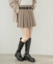 ベルト付きアソートプリーツミニスカート