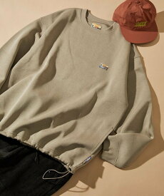 FREAK'S STORE ビッグシルエット スピンドル ダンボール ワンポイントロゴ クルーネックスウェット 25AW フリークスストア トップス スウェット・トレーナー ベージュ ブラック グリーン グレー ブラウン【送料無料】