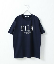 【SALE／5%OFF】FILA 高密度センターキレイ目ロゴTシャツ ジップファイブ トップス カットソー・Tシャツ ホワイト ブルー ネイビー ピンク ブラック