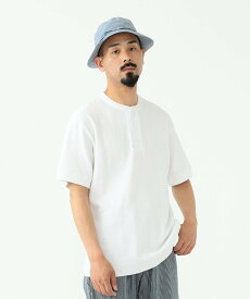 BEAMS PLUS Healthknit * BEAMS PLUS / 別注 Honeycomb Thermal Henry Neck T-shirt ビームス メン トップス カットソー・Tシャツ ホワイト【送料無料】