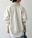 <洗濯機可能>ナイロン タスラン ギャザー スタンドカラー ブルゾン