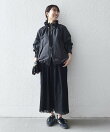 <洗濯機可能>ナイロン タスラン ギャザー スタンドカラー ブルゾン