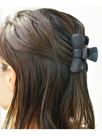 【SALE／10%OFF】Fun&Daily F&D:リボンマットカラーヘアクリップ ファンアンドデイリー ヘアアクセサリー バレッタ・ヘアクリップ・ヘアピン ネイビー グレー ピンク ブラック レッド グリーン