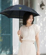 【SALE／28%OFF】Afternoon Tea LIVING ミモザ刺繍晴雨兼用折りたたみ傘 日傘 アフタヌーンティー・リビ…