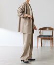 【リバイバル/ウエストを調整できる】ウールライクワイドパンツ/カセット服