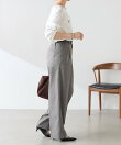 【リバイバル/ウエストを調整できる】ウールライクワイドパンツ/カセット服