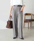 【リバイバル/ウエストを調整できる】ウールライクワイドパンツ/カセット服