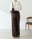 【リバイバル/ウエストを調整できる】ウールライクワイドパンツ/カセット服