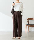 【リバイバル/ウエストを調整できる】ウールライクワイドパンツ/カセット服